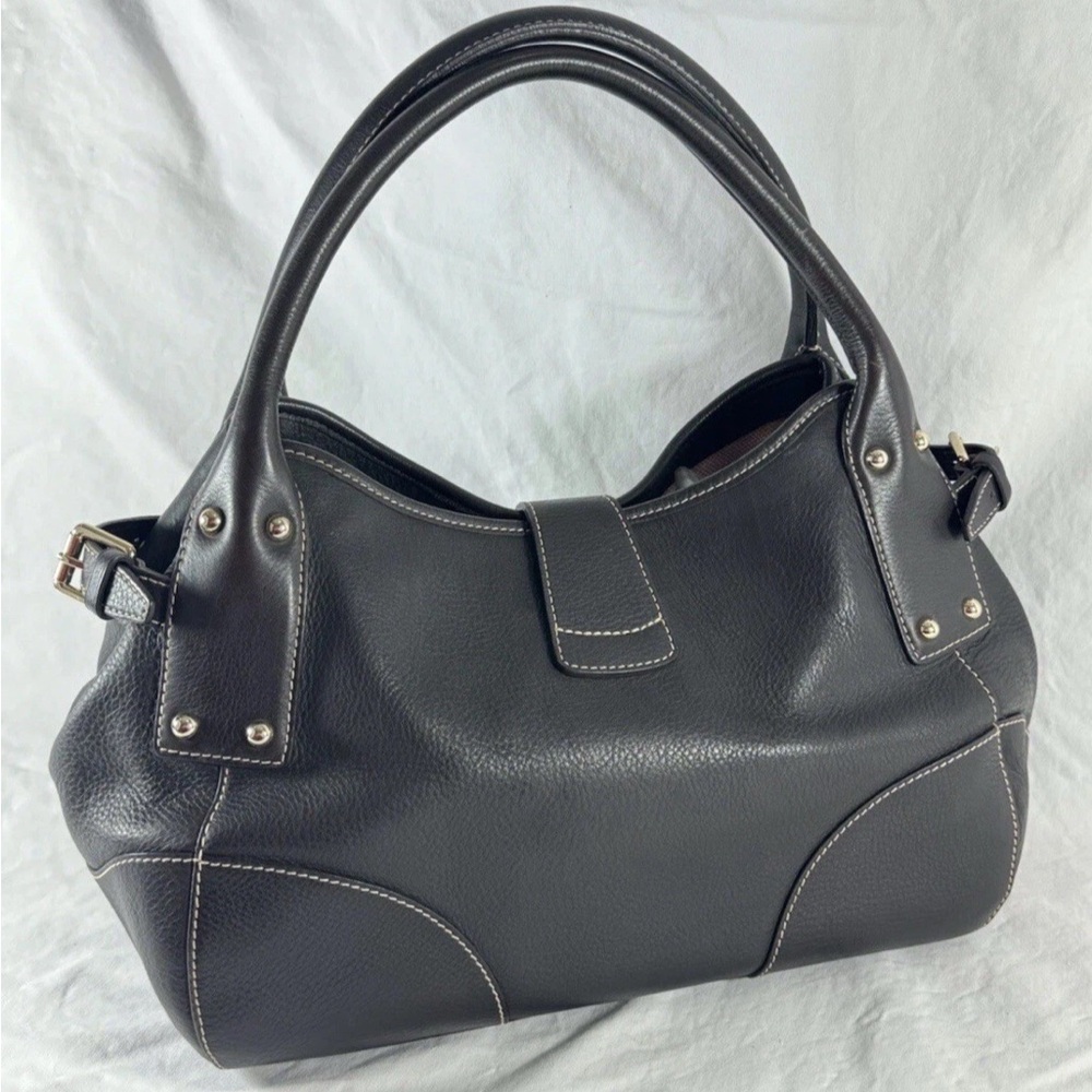 Dooney & Bourke Logo Lock Hobo/Satchel Bag Black Pebbled Leather EUC - Picture 4 of 17